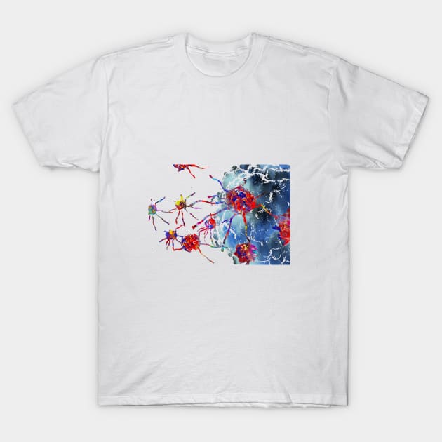 Prostate cancer cells T-Shirt by RosaliArt